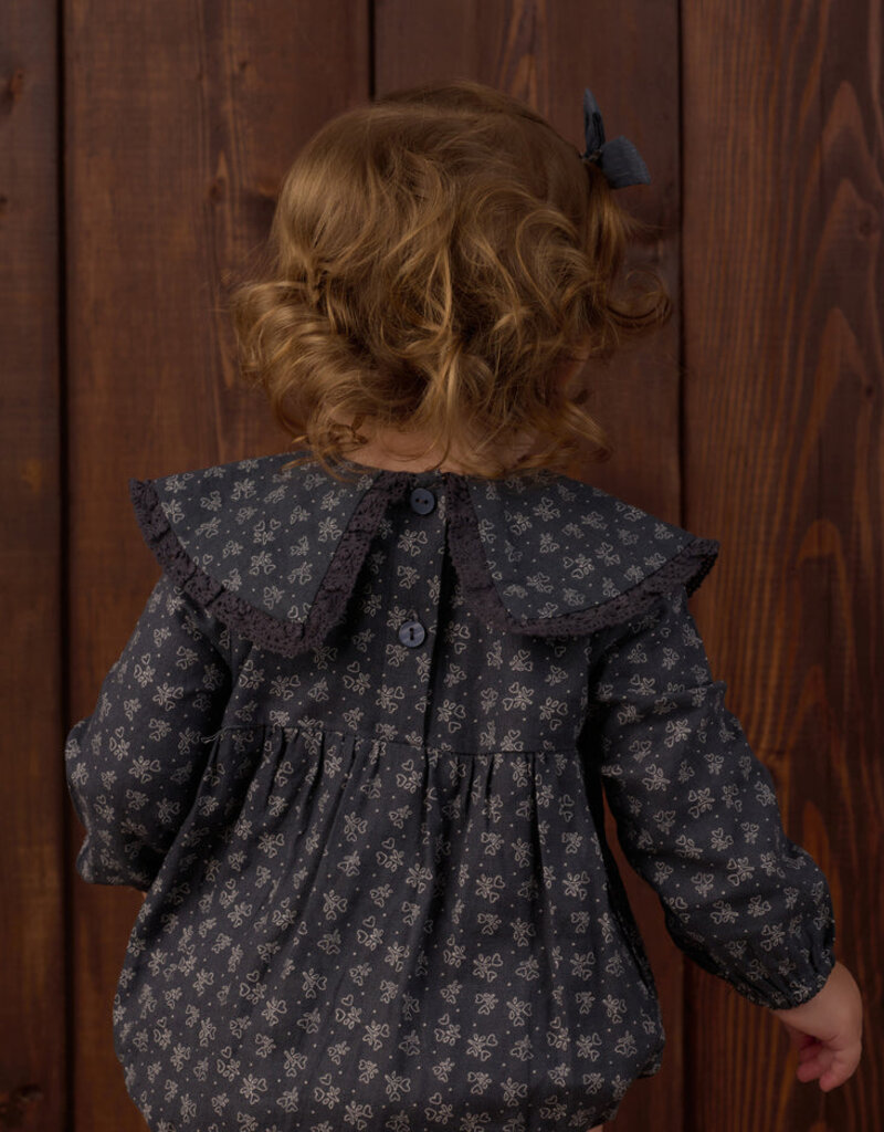 Rylee + Cru LLC FERN ROMPER HEART DITSY MIDNIGHT