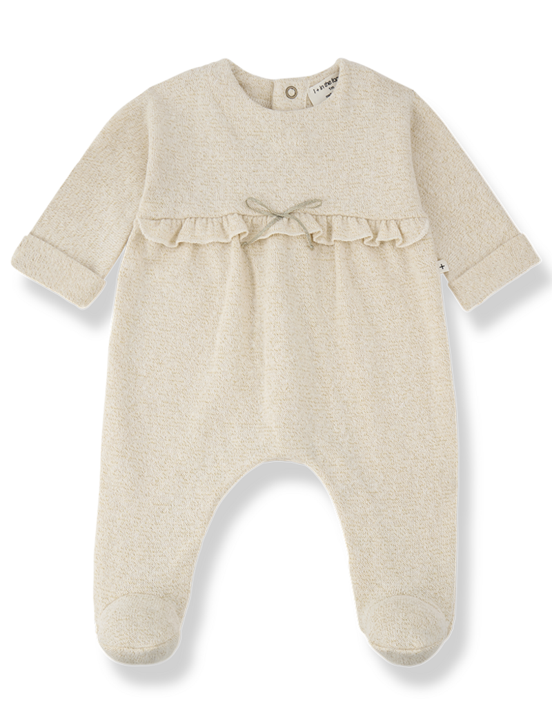 1 + in the family Cardenac Ecru Footed Jumpsuit