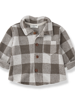 1 + in the family Modena Dark Taupe Plaid Shirt