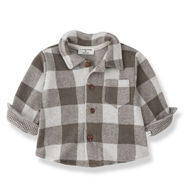 1 + in the family Modena Dark Taupe Plaid Shirt