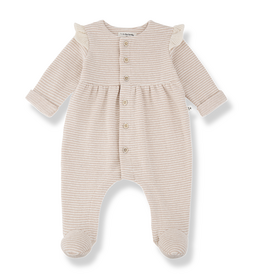 1 + in the family Orleans Cream Girly Footed Jumpsuit