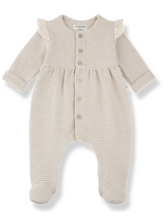 1 + in the family Orleans Beige Girly Footed Jumpsuit