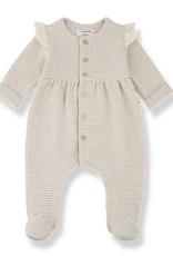 1 + in the family Orleans Beige Girly Footed Jumpsuit
