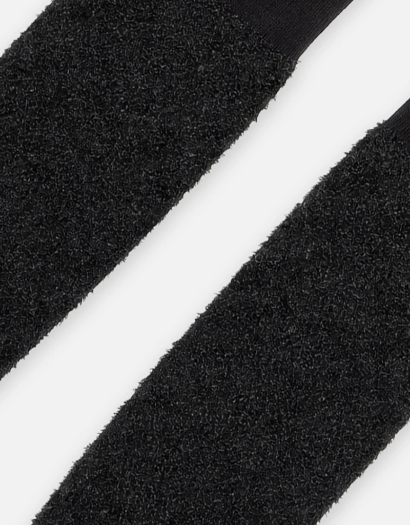 Deux par Deux Black Textured Fur Knit Tights