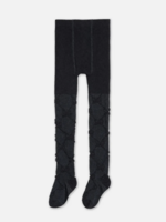 Deux par Deux Knit Textured Tights Dark Blue