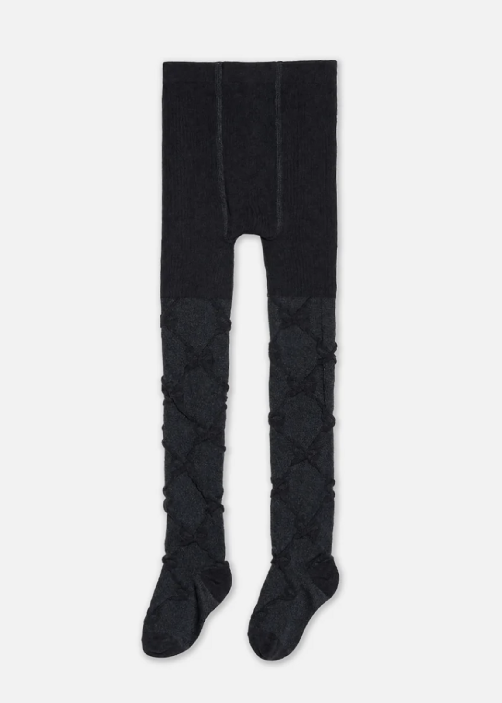 Deux par Deux Knit Textured Tights Dark Blue