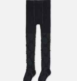 Deux par Deux Knit Textured Tights Dark Blue