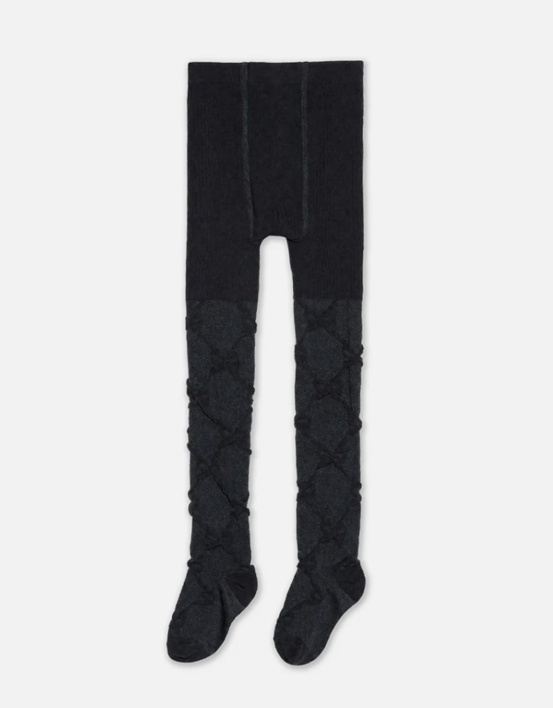 Deux par Deux Knit Textured Tights Dark Blue
