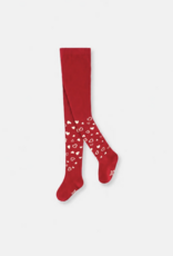 Deux par Deux Baby Knit Heart Tights Deep Red