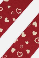 Deux par Deux Baby Knit Heart Tights Deep Red