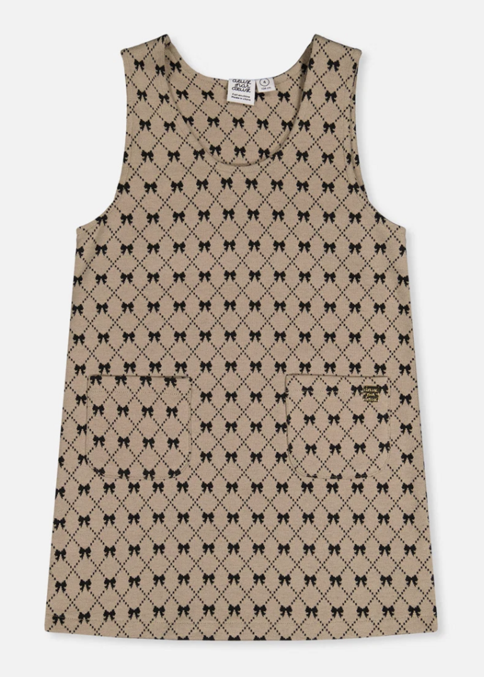 Deux par Deux Jumper Gold Black Jacquard  Bows