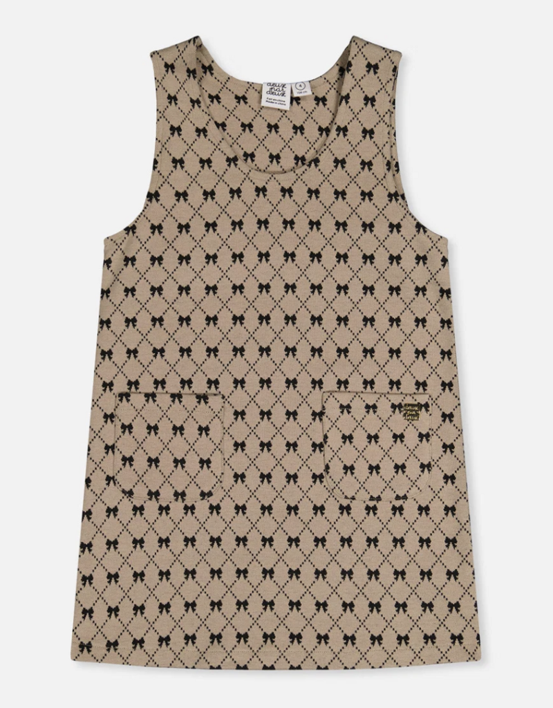 Deux par Deux Jumper Gold Black Jacquard  Bows