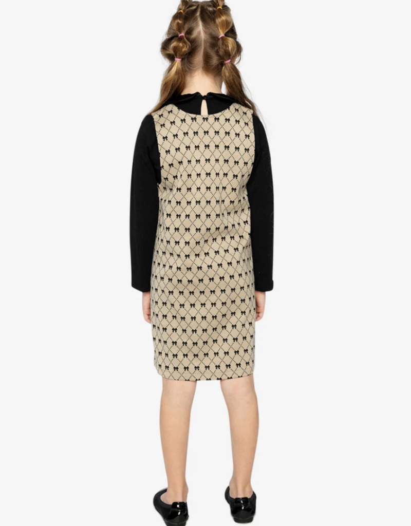 Deux par Deux Jumper Gold Black Jacquard  Bows