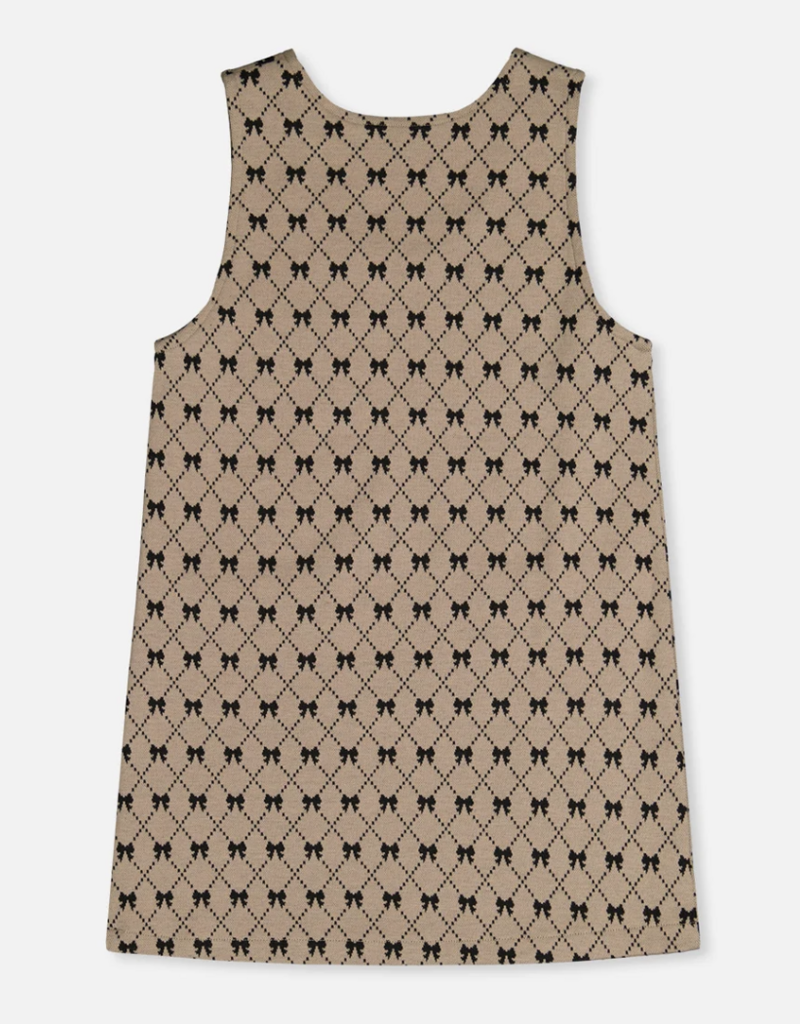 Deux par Deux Jumper Gold Black Jacquard  Bows