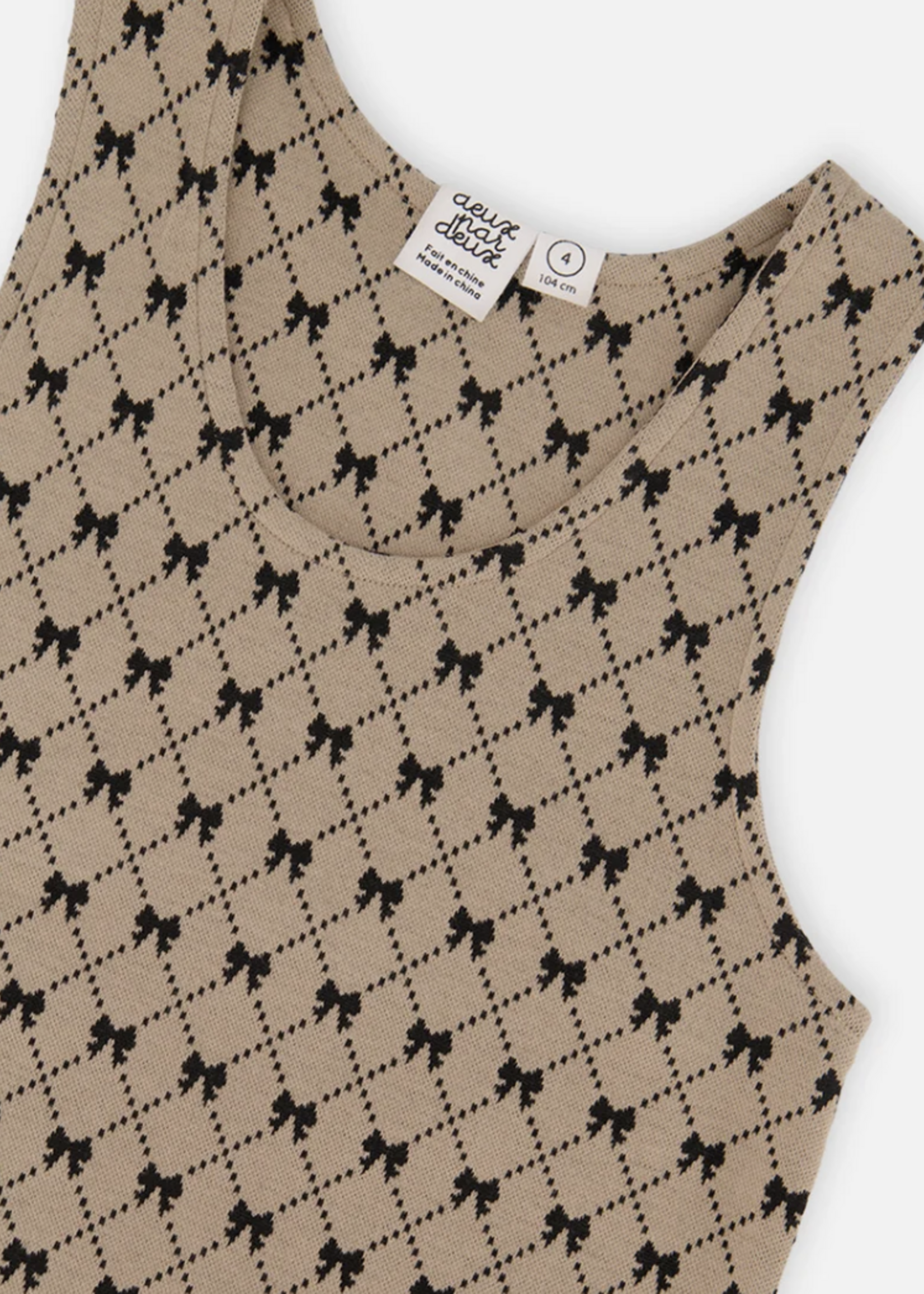 Deux par Deux Jumper Gold Black Jacquard  Bows