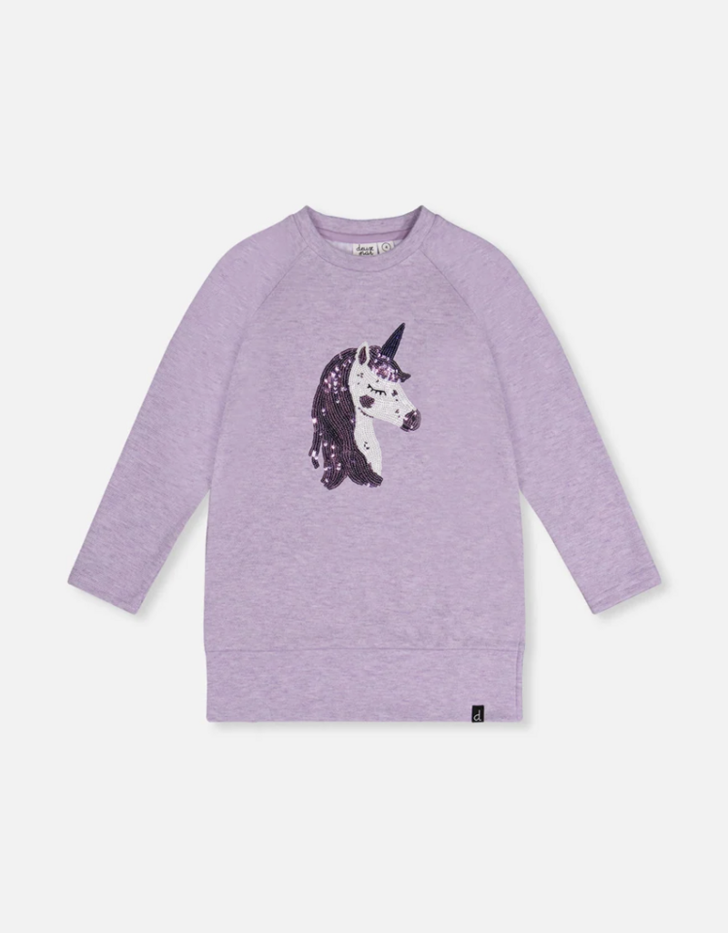 Deux par Deux Tunic Violet Tulip w/Unicorn Print