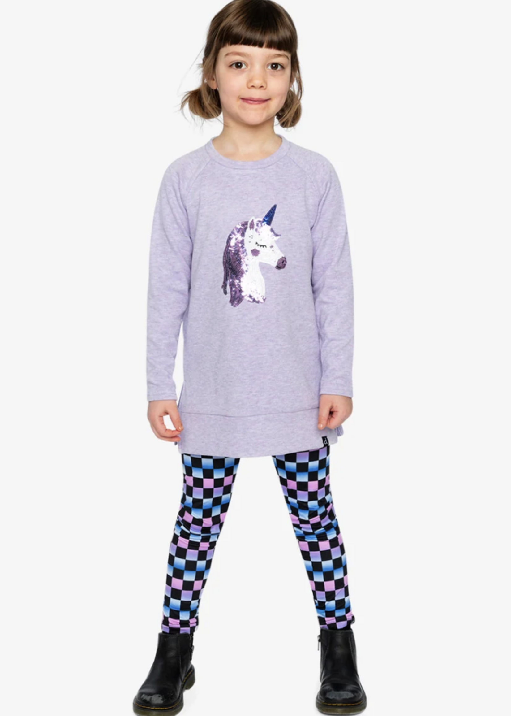 Deux par Deux Tunic Violet Tulip w/Unicorn Print