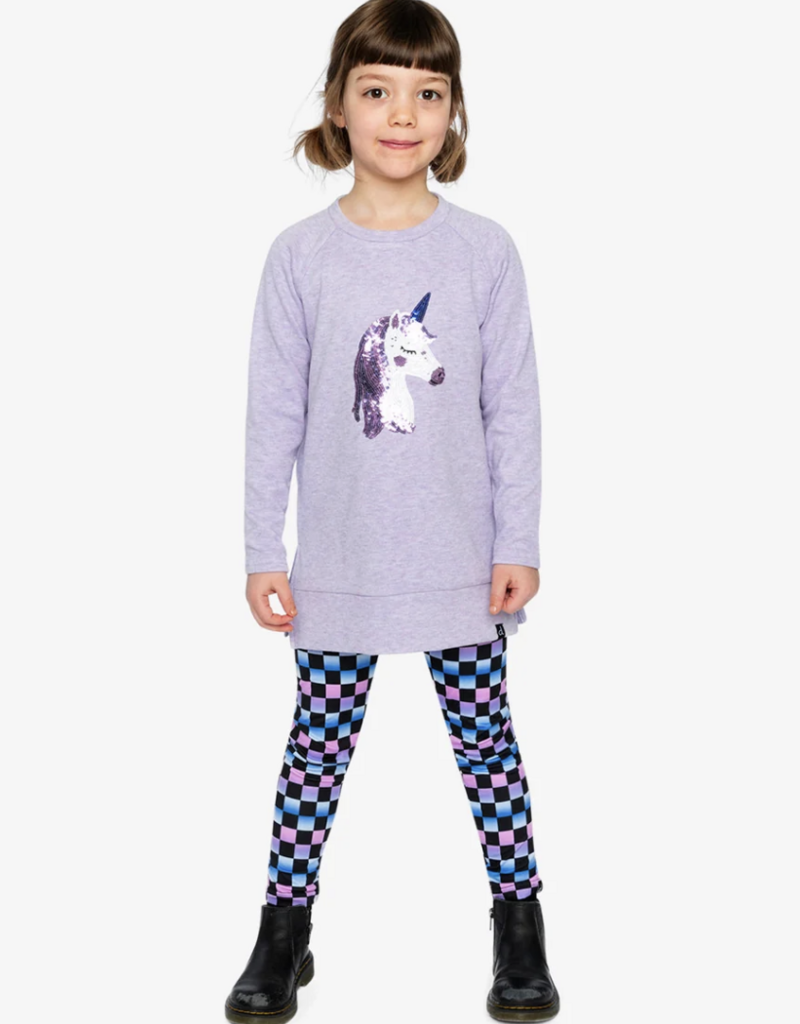 Deux par Deux Tunic Violet Tulip w/Unicorn Print
