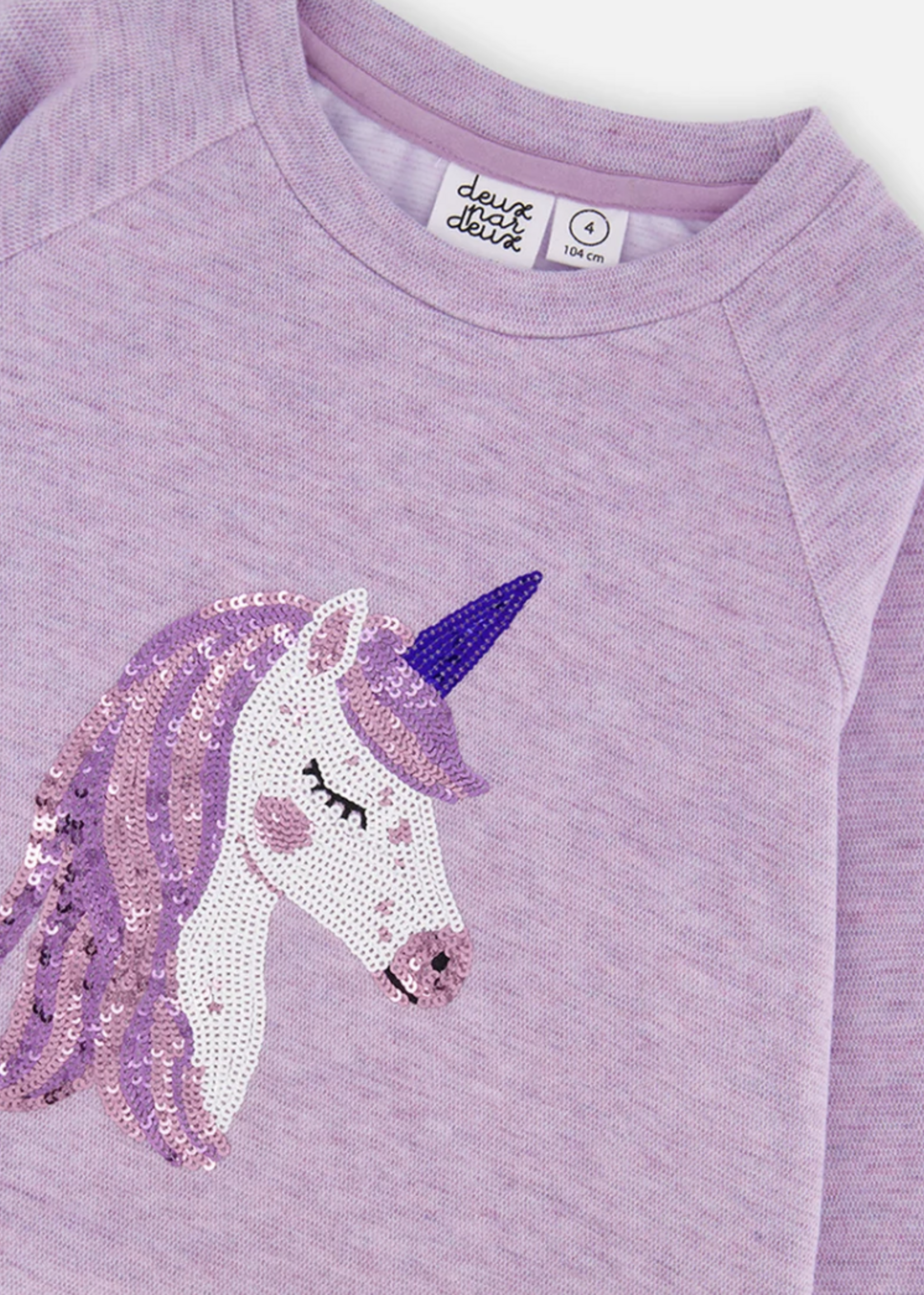 Deux par Deux Tunic Violet Tulip w/Unicorn Print