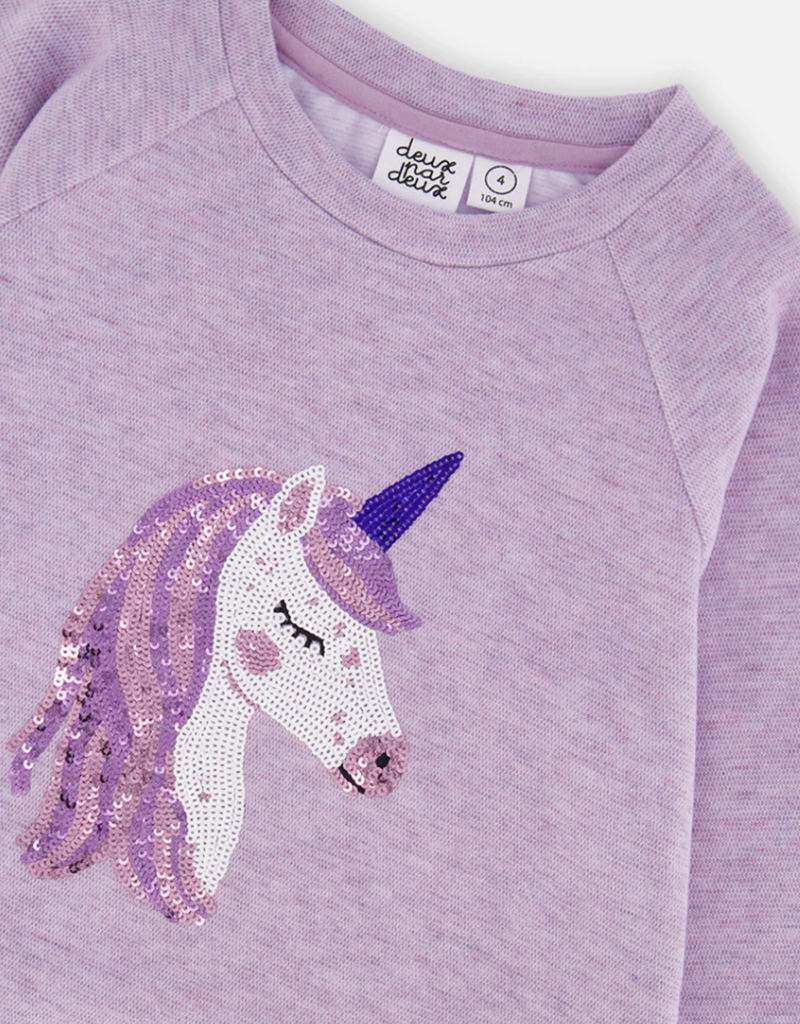 Deux par Deux Tunic Violet Tulip w/Unicorn Print