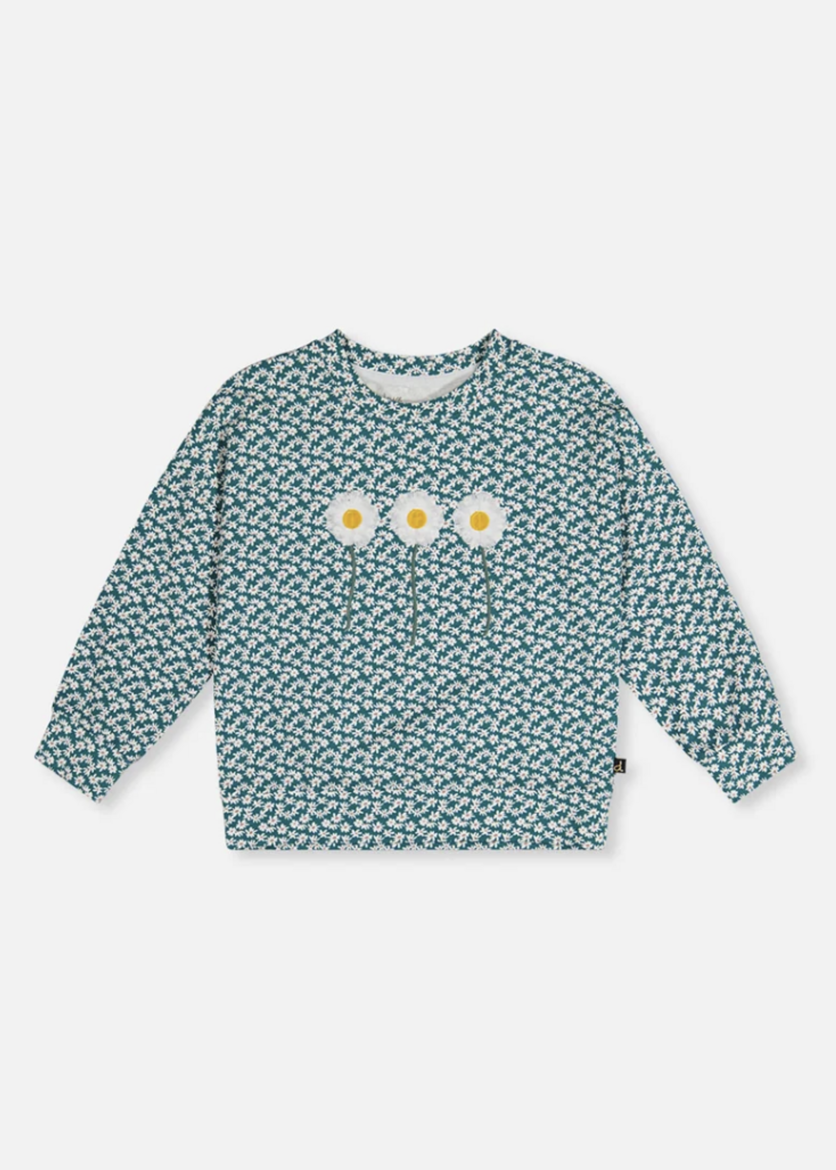Deux par Deux Printed Jersey Long Sleeve T-Shirt Ditsy Flowers
