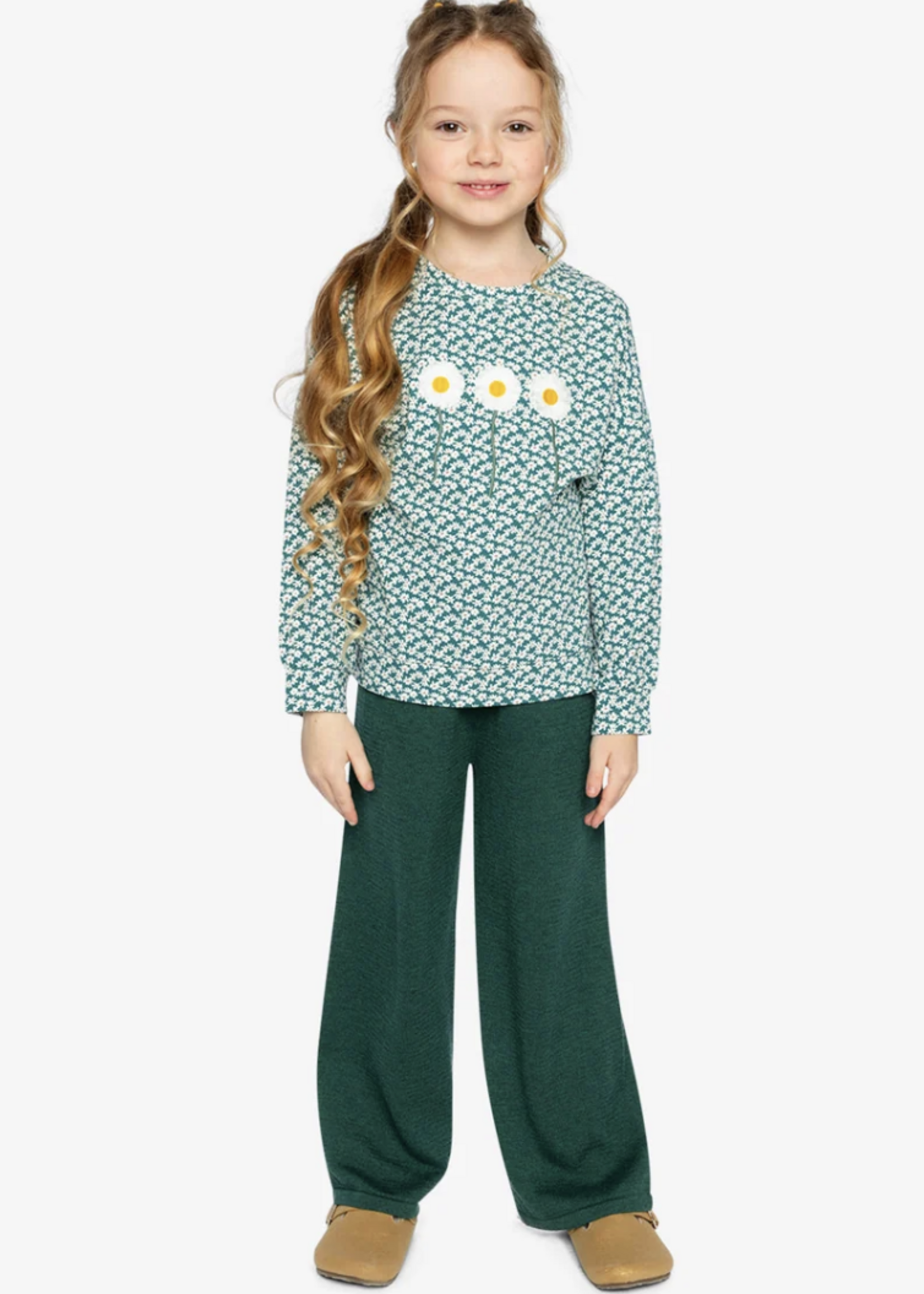 Deux par Deux Printed Jersey Long Sleeve T-Shirt Ditsy Flowers