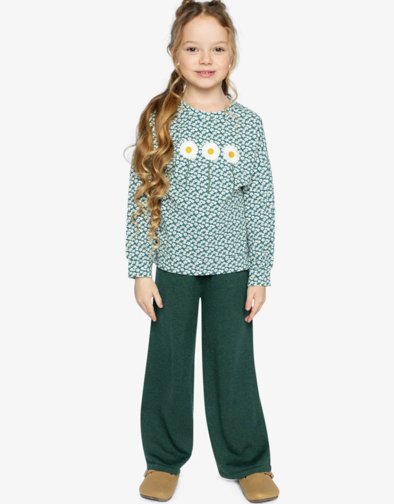 Deux par Deux Printed Jersey Long Sleeve T-Shirt Ditsy Flowers