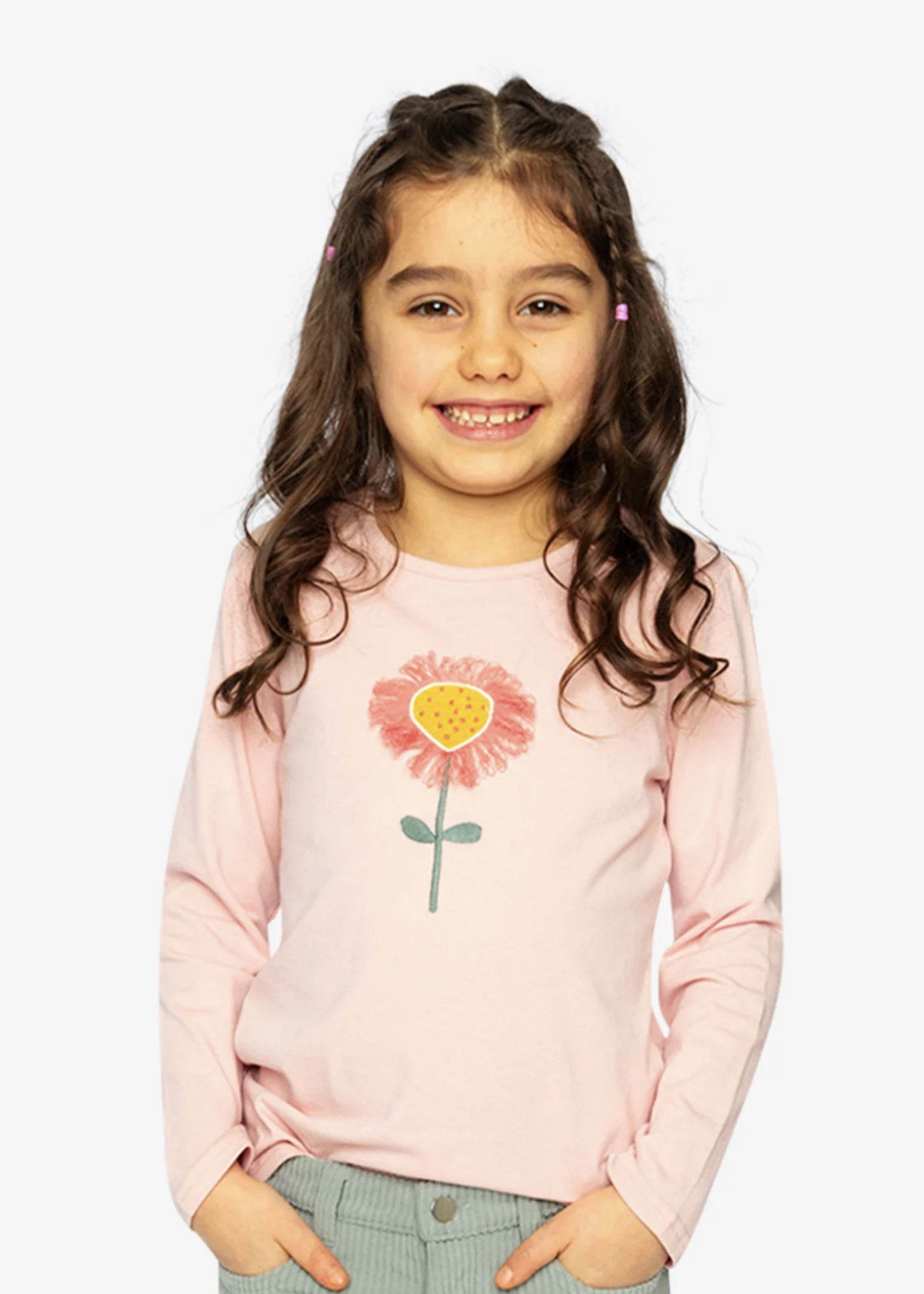 Deux par Deux L/S Organic Cotton T-Shirt Silver Pink