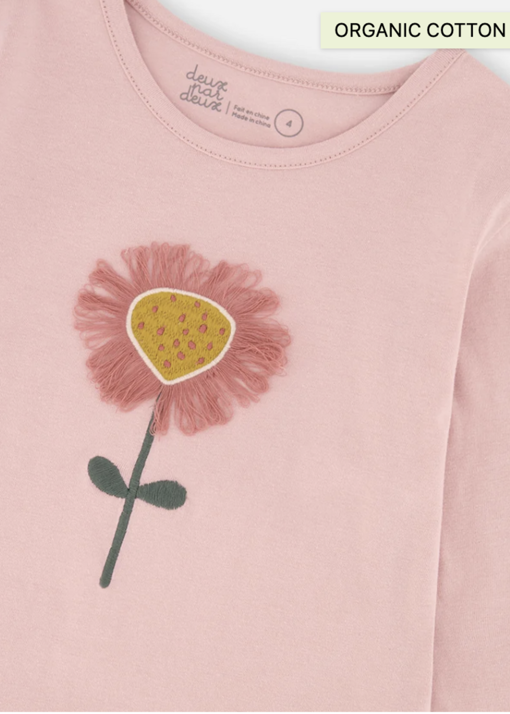 Deux par Deux L/S Organic Cotton T-Shirt Silver Pink