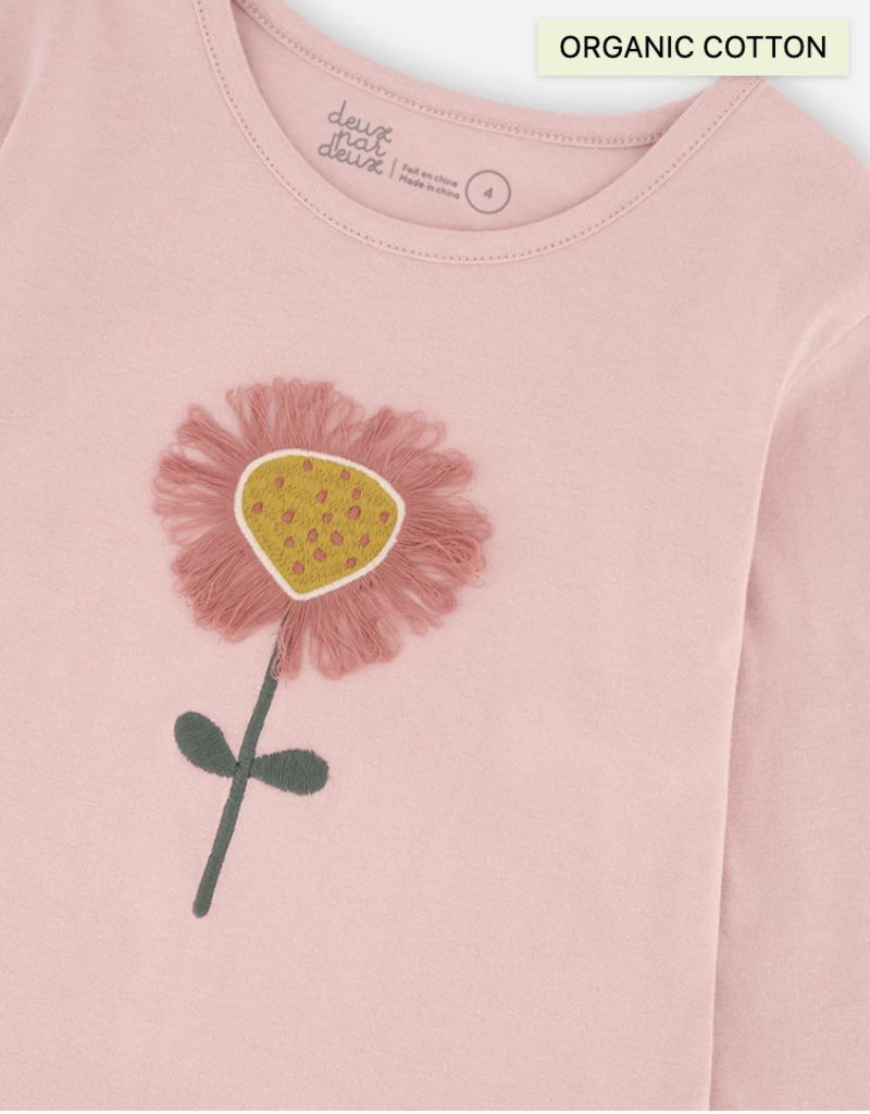 Deux par Deux L/S Organic Cotton T-Shirt Silver Pink