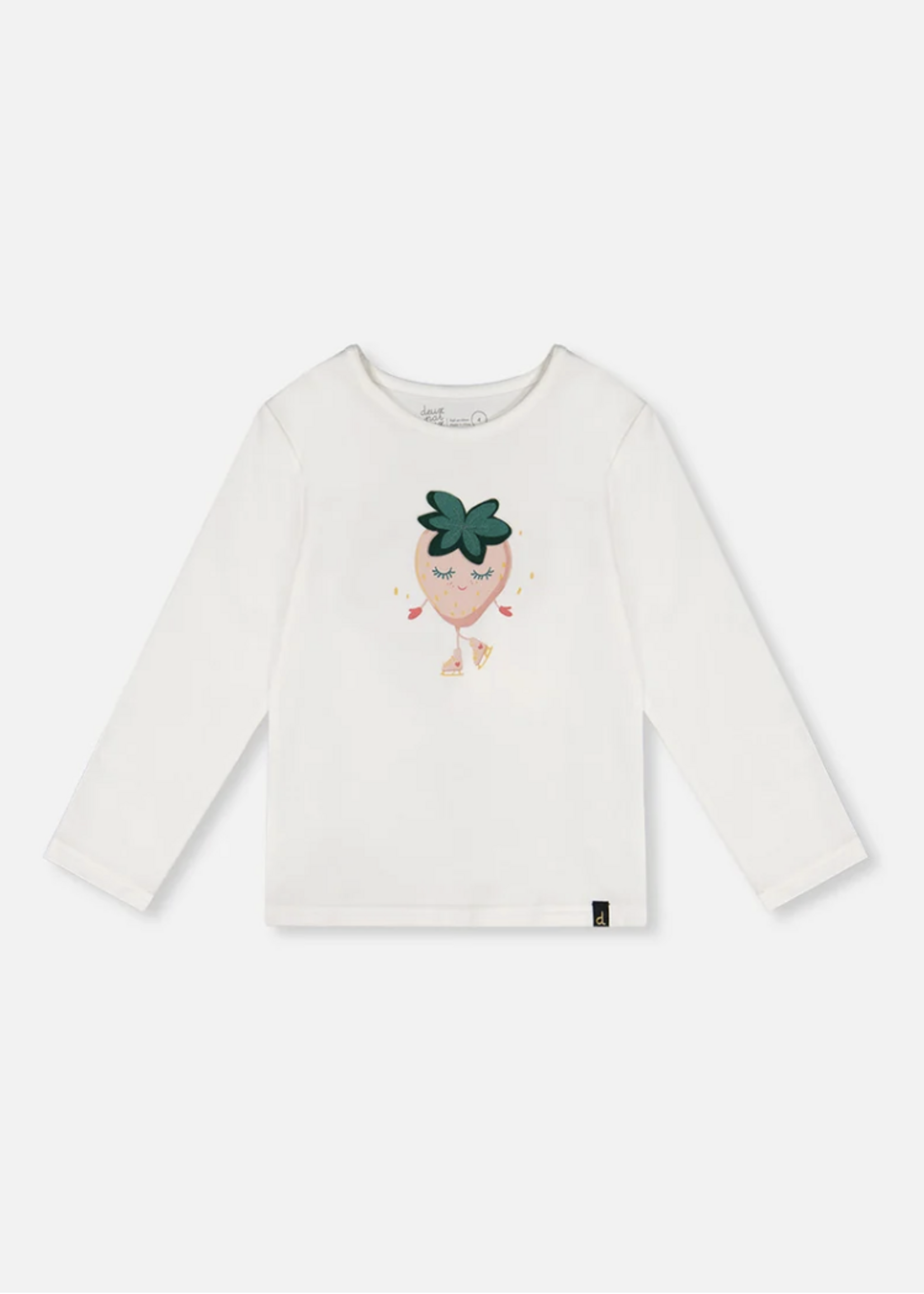 Deux par Deux L/S Organic Cotton T-Shirt w/Strawberry Print