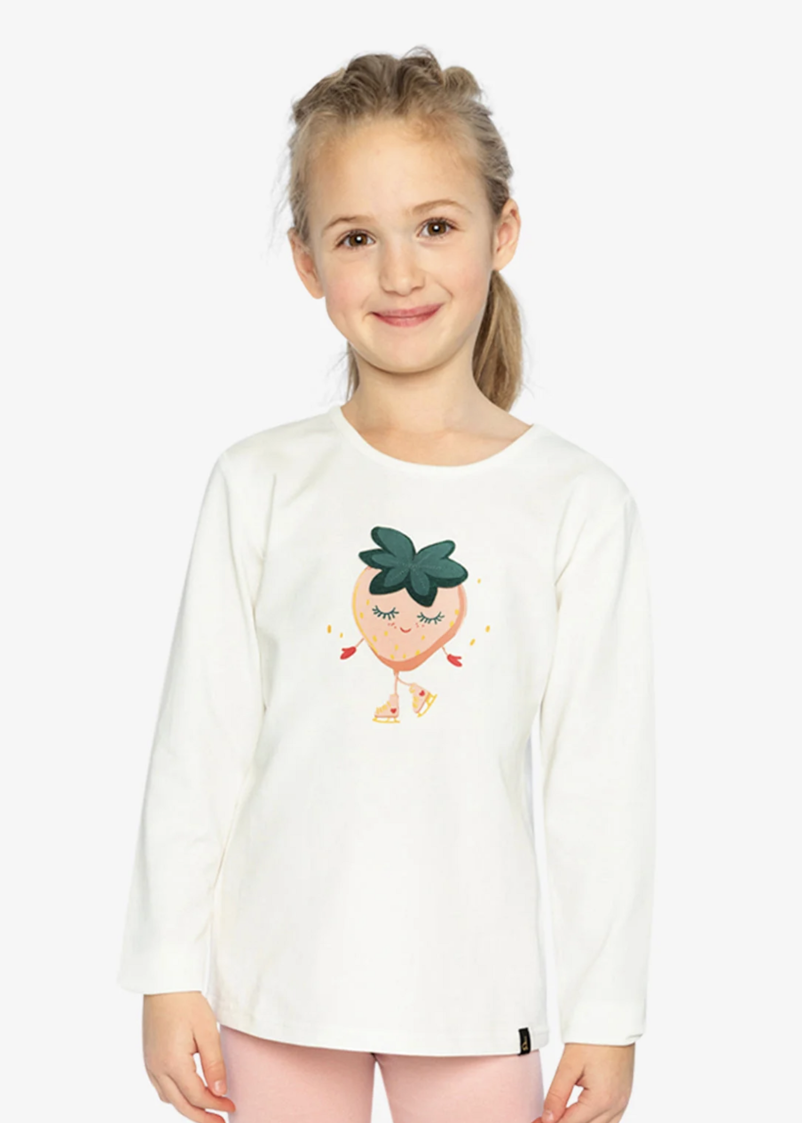 Deux par Deux L/S Organic Cotton T-Shirt w/Strawberry Print