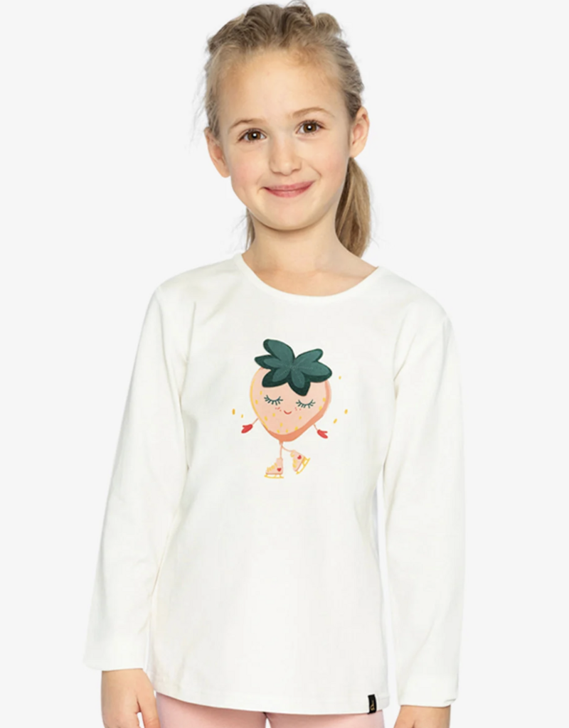 Deux par Deux L/S Organic Cotton T-Shirt w/Strawberry Print