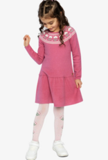 Deux par Deux Knit Dress w/Flower Rose Wine