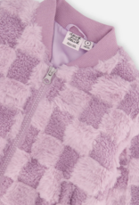 Deux par Deux Faux Fur Jacquard Bomber Violet