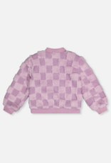 Deux par Deux Faux Fur Jacquard Bomber Violet