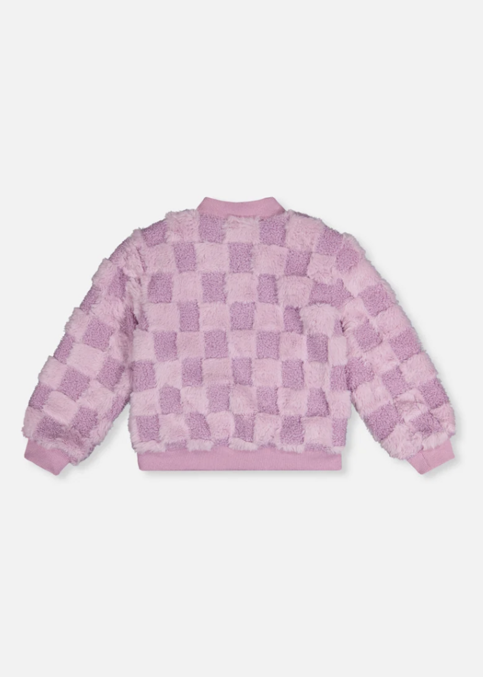 Deux par Deux Faux Fur Jacquard Bomber Violet