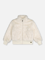 Deux par Deux Faux Fur Jacquard Jacket Off White