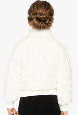 Deux par Deux Faux Fur Jacquard Jacket Off White