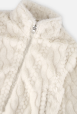 Deux par Deux Faux Fur Jacquard Jacket Off White