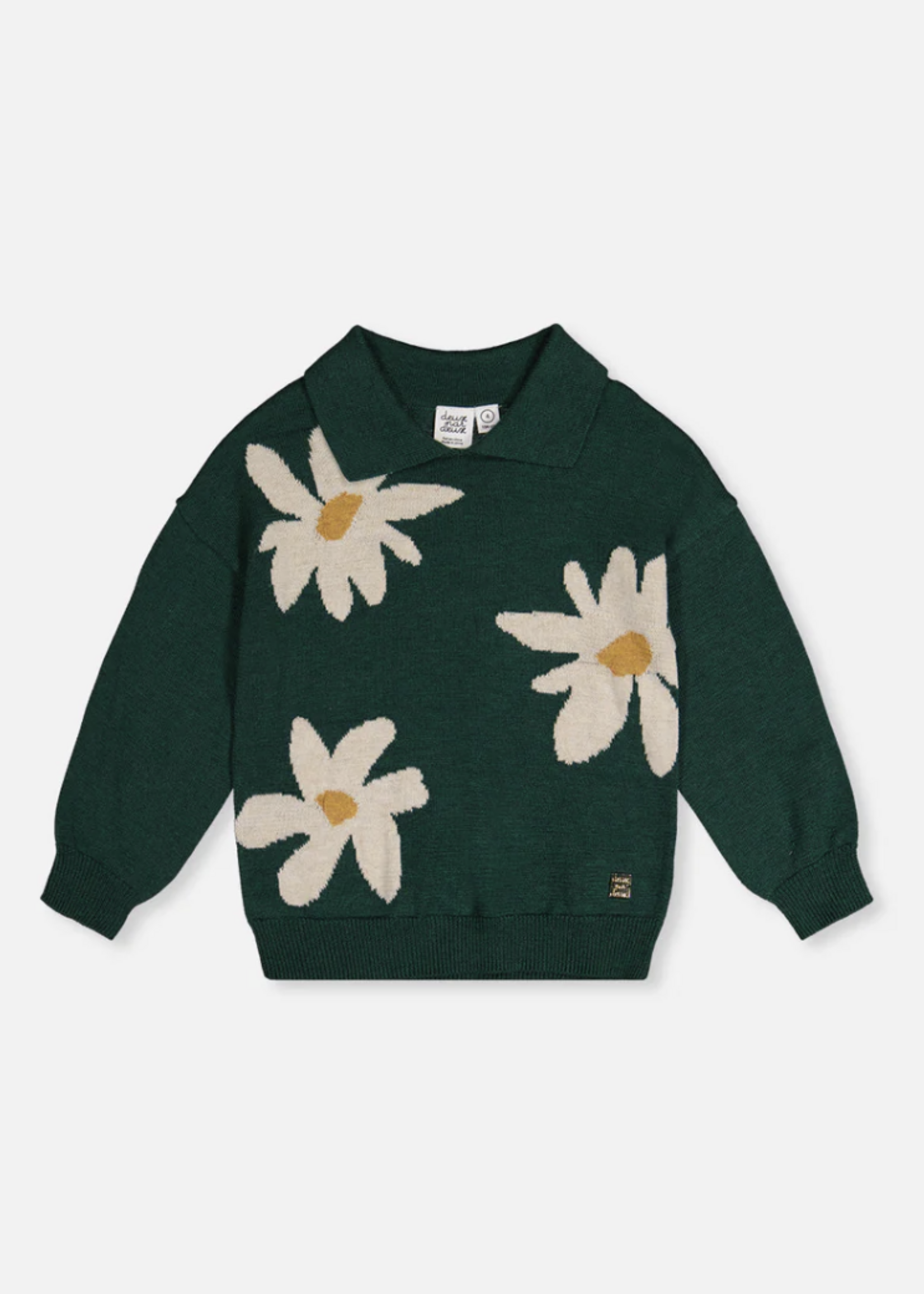 Deux par Deux Sweater Flowers Jasper