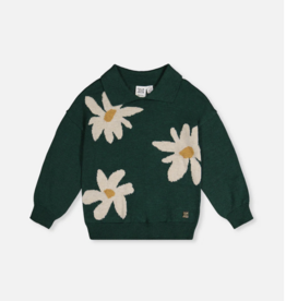 Deux par Deux Sweater Flowers Jasper