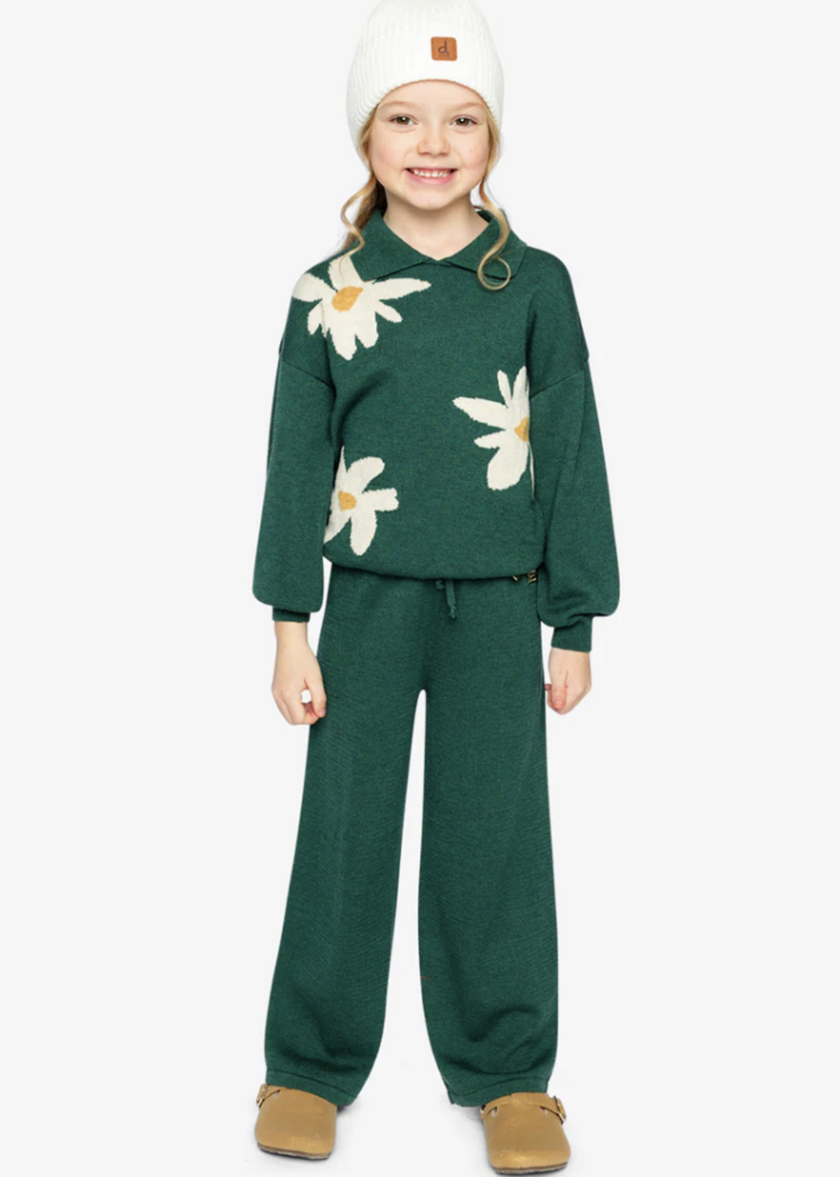 Deux par Deux Sweater Flowers Jasper