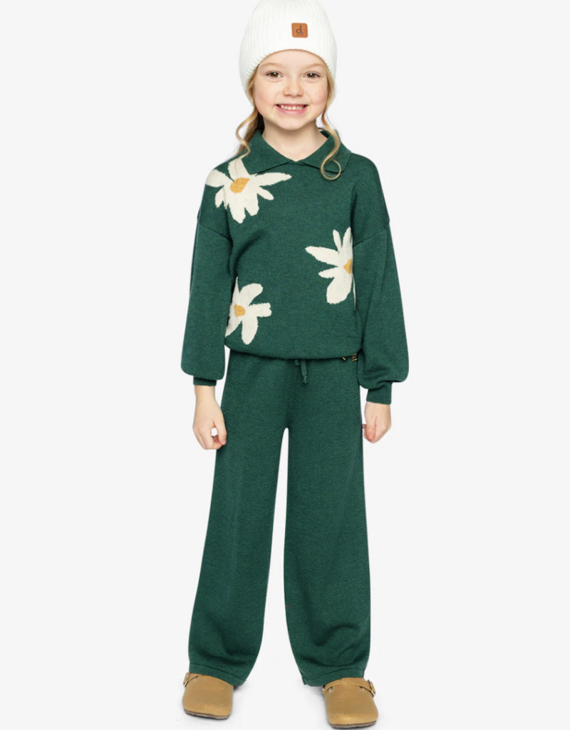 Deux par Deux Sweater Flowers Jasper