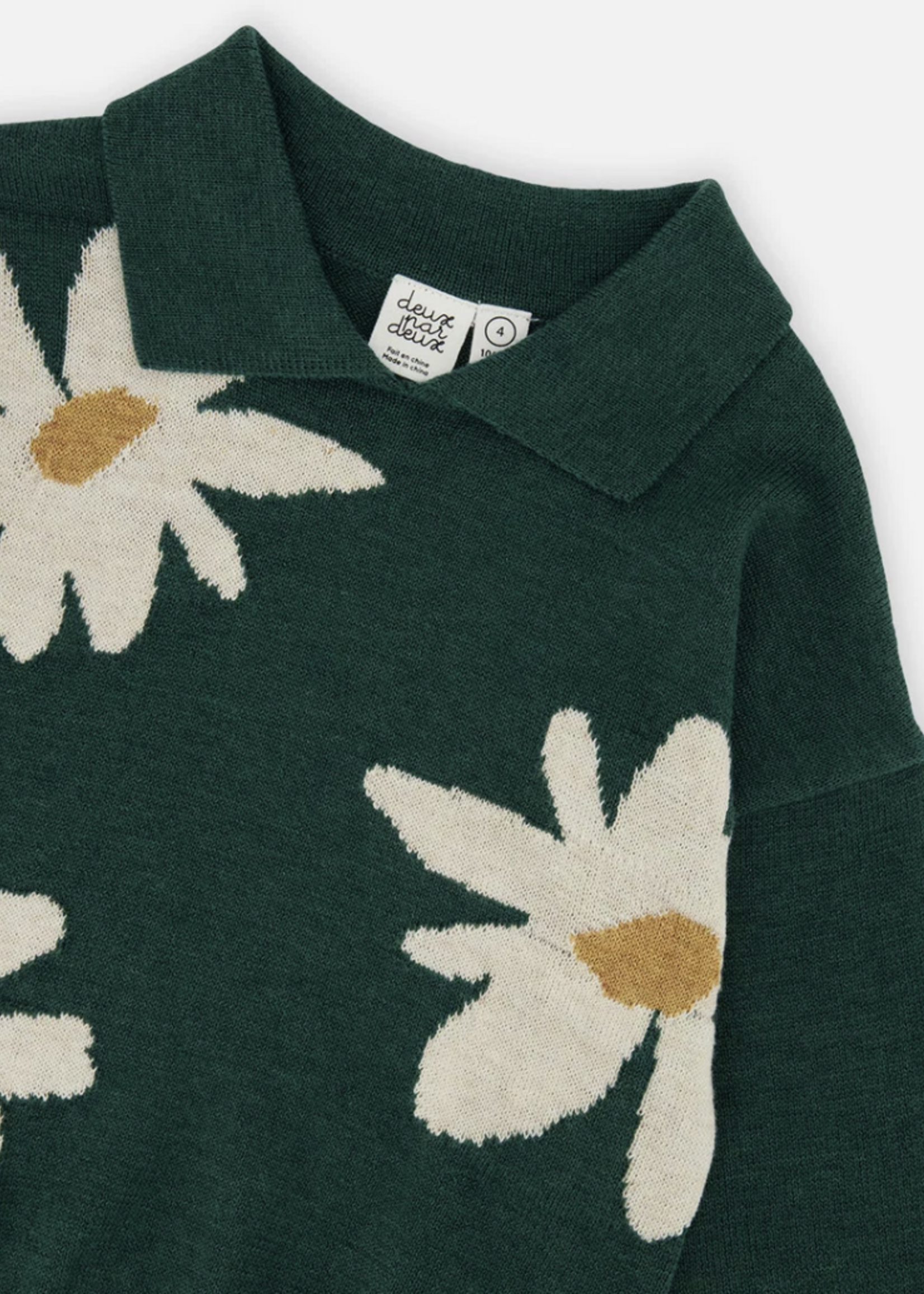Deux par Deux Sweater Flowers Jasper