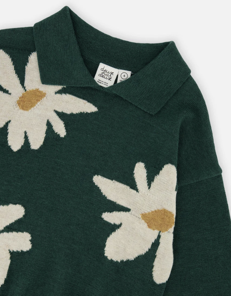 Deux par Deux Sweater Flowers Jasper