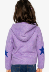 Deux par Deux Hooded Knit Cardigan Violet Tulip