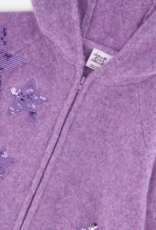 Deux par Deux Hooded Knit Cardigan Violet Tulip