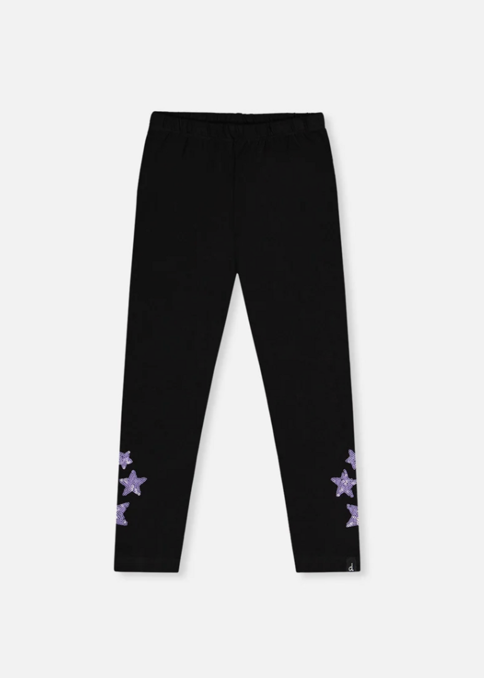 Deux par Deux Organic Jersey Leggings Black w/Stars