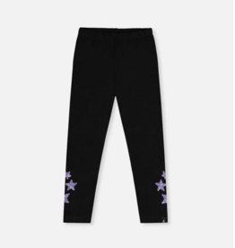 Deux par Deux Organic Jersey Leggings Black w/Stars